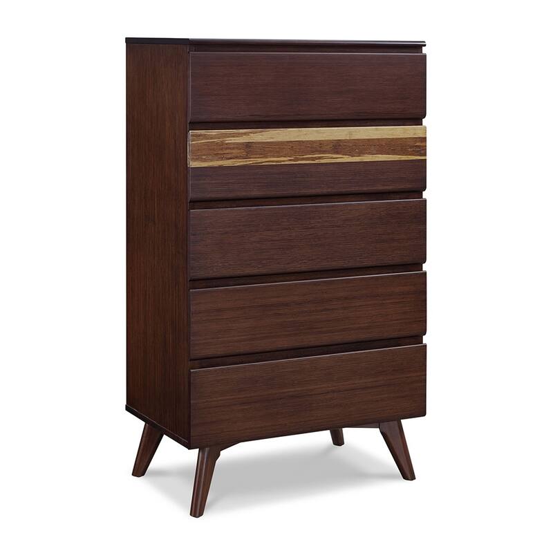 Sarah Five Drawer High Chest, Golden