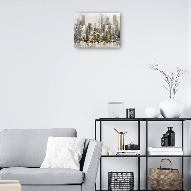 Urban Focus Gold By Studio Arts Canvas Art Print