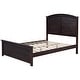 preview thumbnail 8 of 30, Farmhouse Wooden Platform Full Size Bed With Curl Design Headboard And Footboard For Teenager, Espresso
