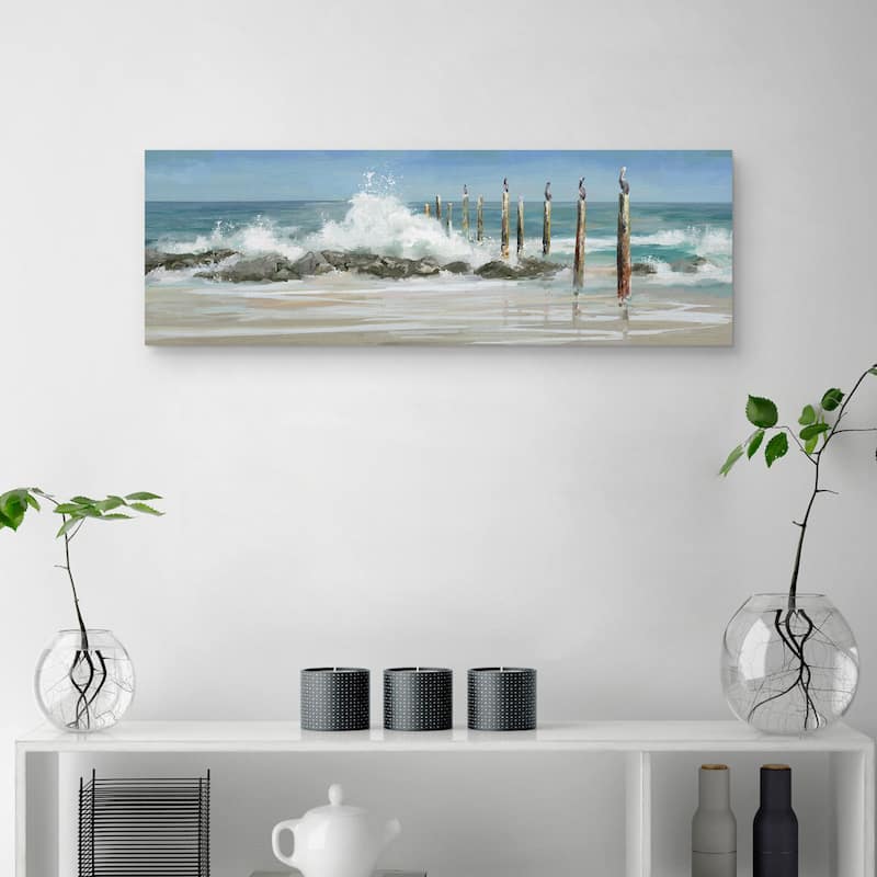 Perched by the Sea Canvas Art Print