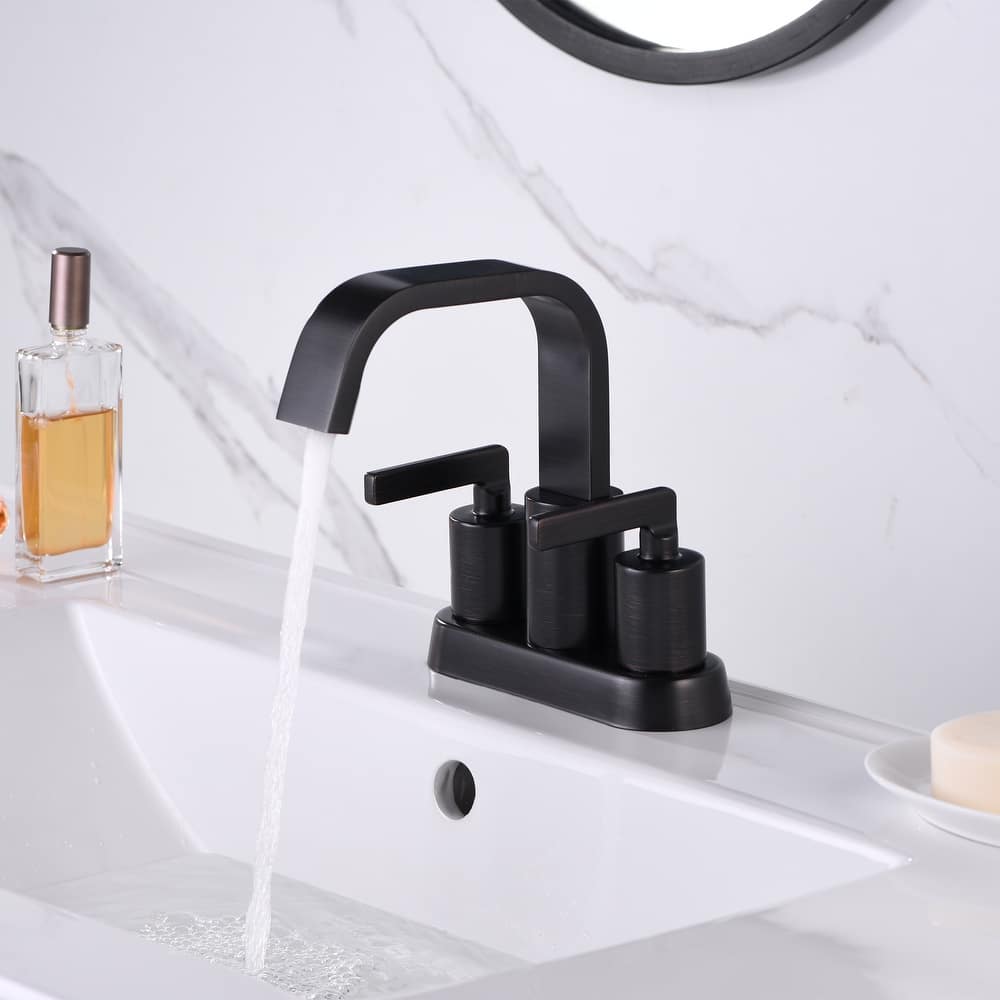 Luxier MSC14-T 4 in. Centerset 2-Handle Bathroom Faucet with Drain