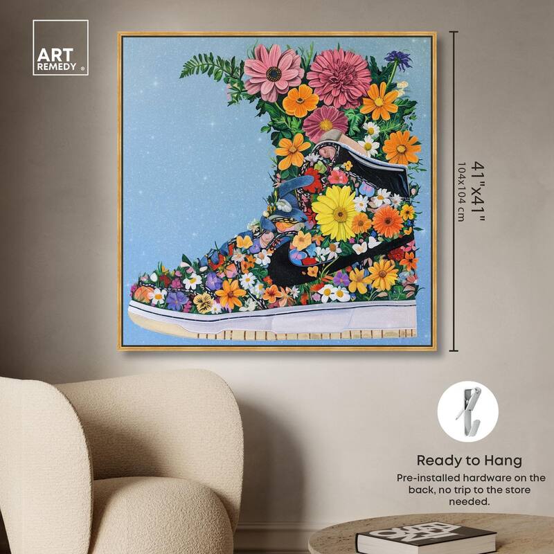 Blooming Floral Sneaker Canvas by Art Remedy