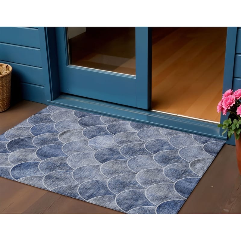 HomeRoots Abstract Transitional Rectangle Outdoor Rug - 3' x 5'