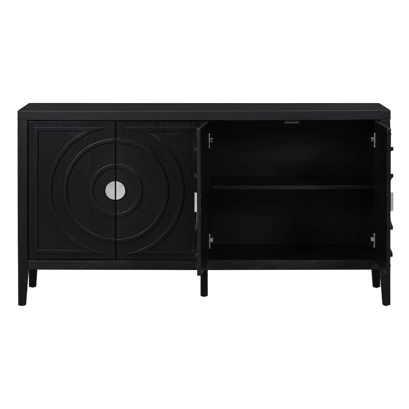 Retro Sideboard door with Circular Groove Design cabinets