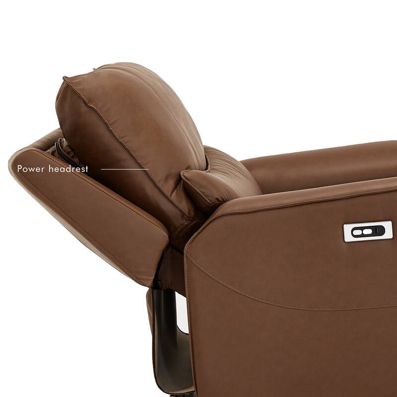 6PCS, 2 Power Recliners, Faux Leather Sectional with Adjustable Headrests, Dodble Width Seat, Wireless Charging and Reading Lamp