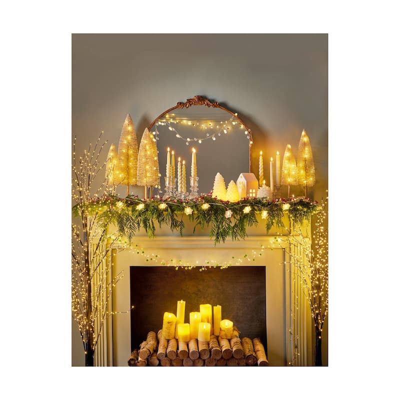 Snowflake LED Flameless Pillar Candle 3x4 - Ivory Paraffin Wax Winter Christmas Decor - Safe and Elegant Lighting