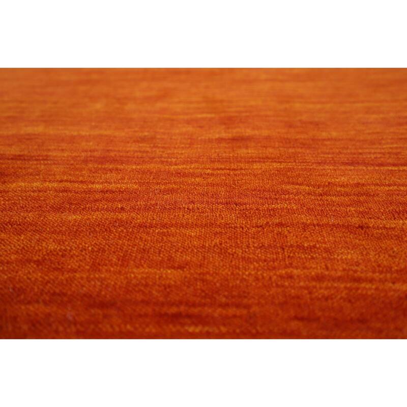 Hand Knotted Oriental 100% Wool Carpet Tribal Stripe Oranges & Rust Gabbeh Runner Rug - 10' 9'' X 2' 6''