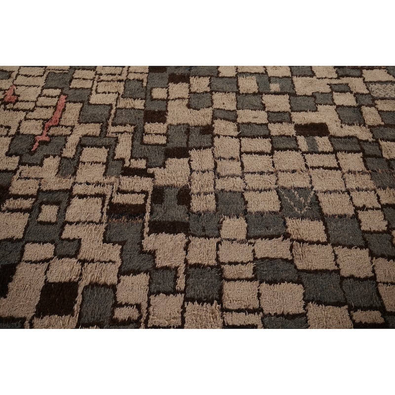 All-Over Plush Moroccan Large Area Rug Handmade Wool Carpet - 11'4" x 18'8"