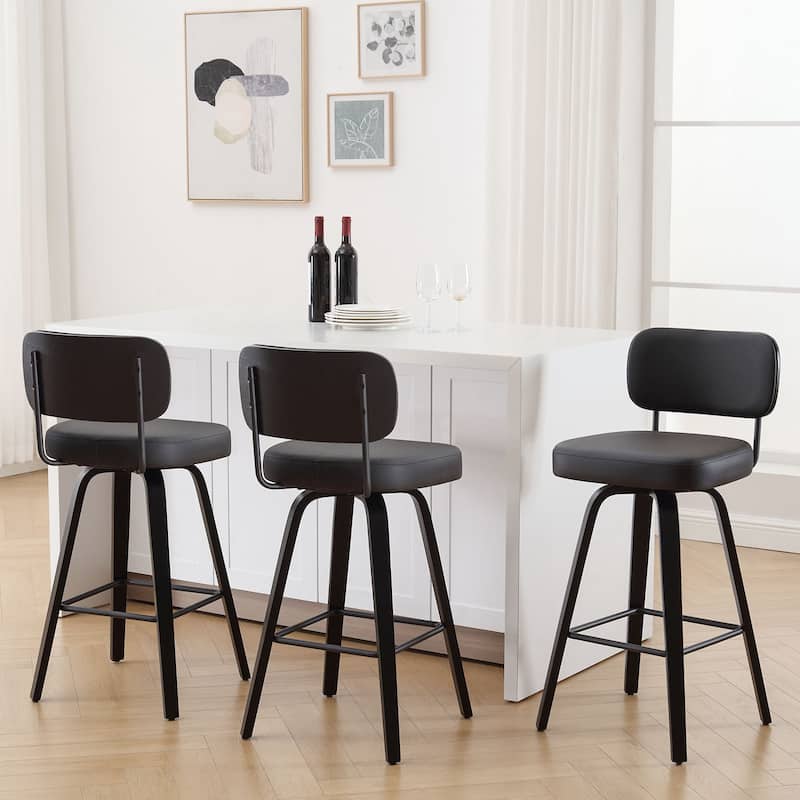 26"/29" Swivel Counter/Bar Stools with Black Bentwood Legs