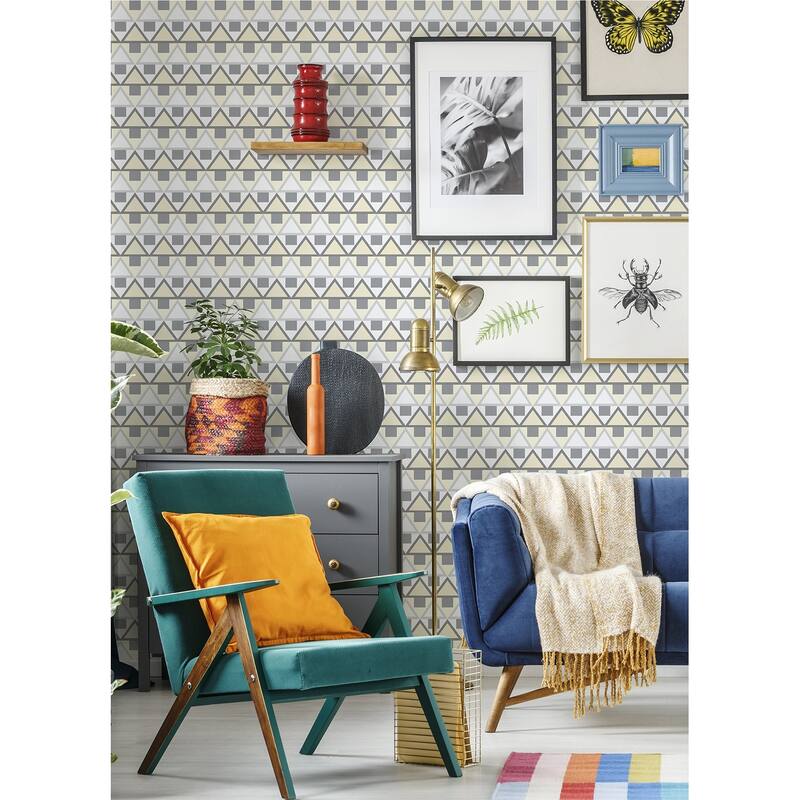 Aelfie Grey Madaket Geometric Peel & Stick Wallpaper
