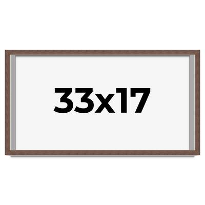 33x17 Shadow Box Frame Brown | 1.125 inches Deep Real Wood Rustic