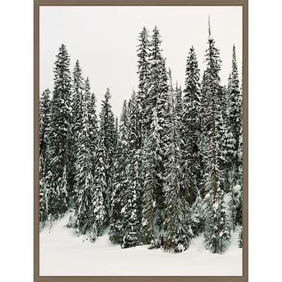Winter Trees I by Justine Milton (23 x 30 in.), Framed Canvas Wall Art Print - Sylvie Dark Gold