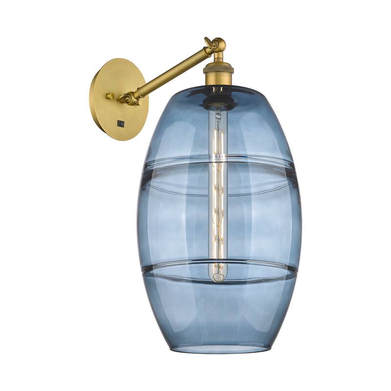 Innovations Lighting Endless Possibilities Ballston - Vaz - 1 Light 10" Adjustable Sconce - Arm Adjusts Up and Down - Blue/Brushed Brass