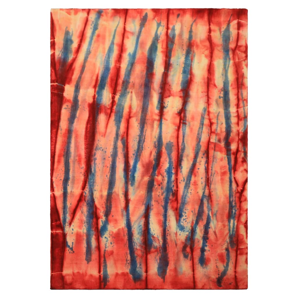 5'5''x7'9'' Hand Knotted Wool Red Tibetan Modern& Contemporary Boho Rug - 5' 5'' x 7' 9''