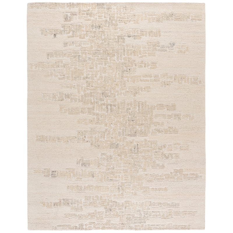 SAFAVIEH Handmade Harvest Hyra Modern Contemporary Wool Rug - 9' x 12' - Ivory/Grey