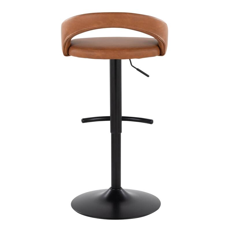 Grotto Upholstered Adjustable Barstool with Black Metal - Set Of 3