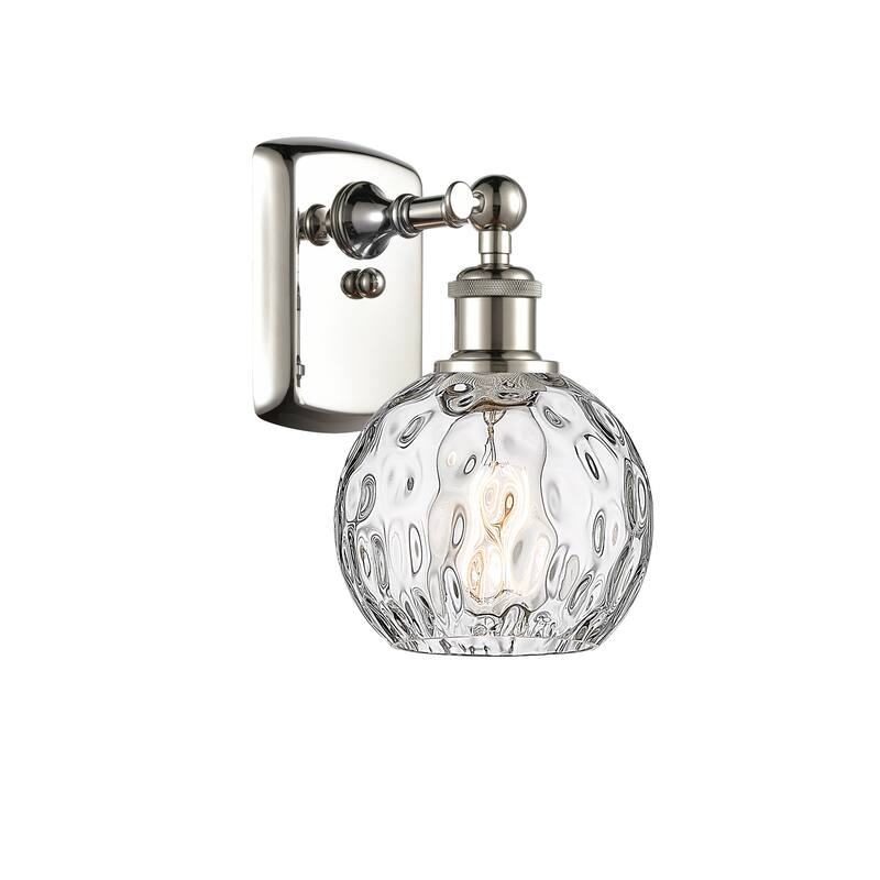 Innovations Lighting Athens Water Glass 1 Light 6" Sconce - Polished Nickel