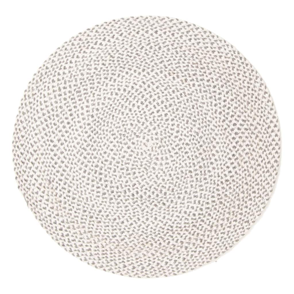 ECARPETGALLERY Braid weave Sienna Ivory Wool Rug - 3'2 x 3'2