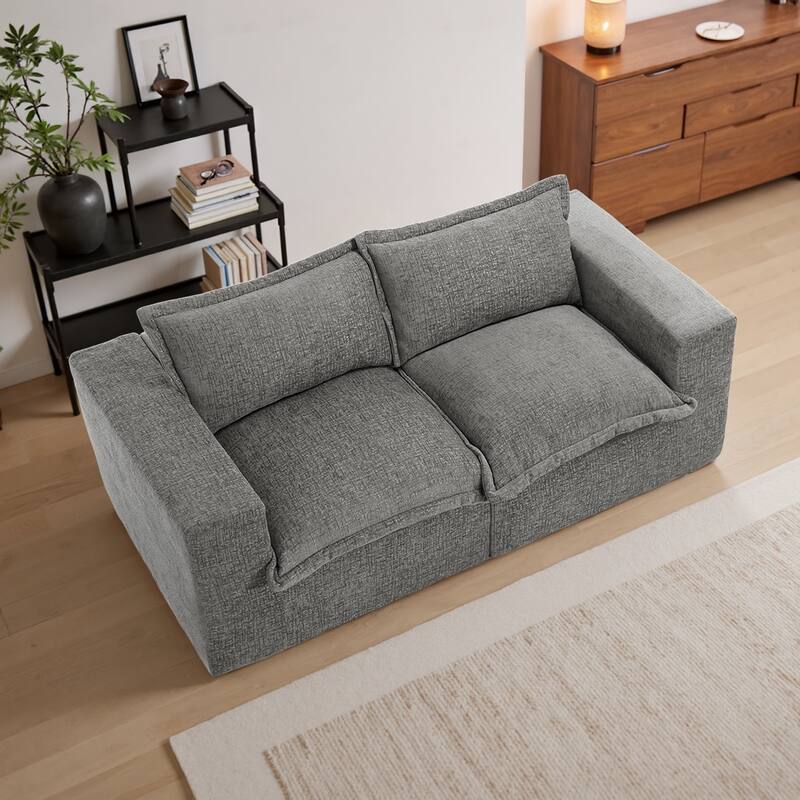 Comfy Cloud Chenille Upholstered Sectional Sofa with Pillow-Top Cushion