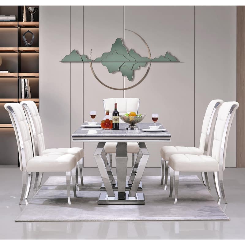 Luxury Velvet Upholstered Dining Chairs with Polished Gold Metal Legs