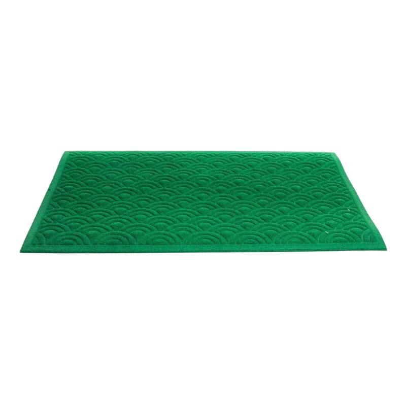 HomeRoots 18" X 30" Green Geometric Indoor Polypropylene Door Mat - 18.00' X '30.00