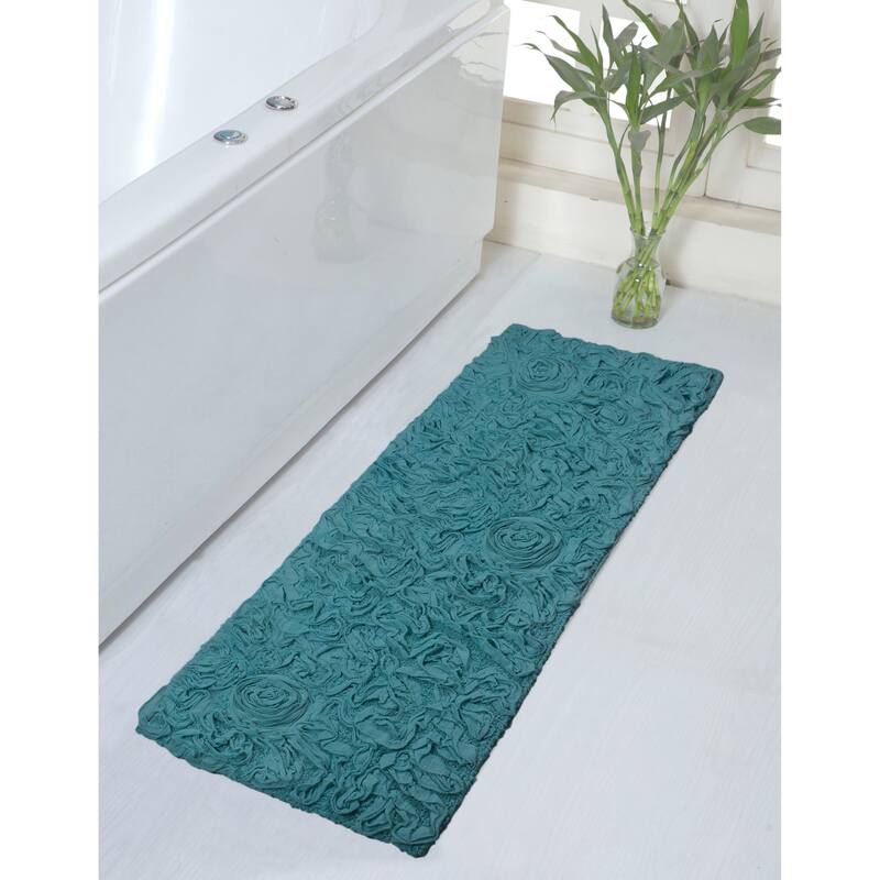 Bell Flower Bathroom Rug, Cotton Soft, Water Absorbent Bath Rug, Non Slip Shower Rug Machine Washable 21"x54" Runner