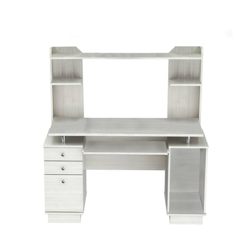 49" White Computer Desk With Three Drawers