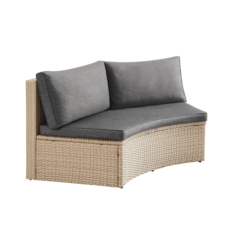 Corvus Fiji Half Round 8-piece Outdoor Wicker Sectional Curved Sofa Set