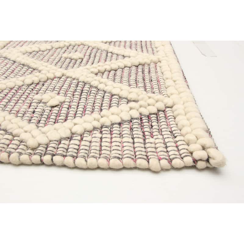 ECARPETGALLERY Braid weave Sienna Cream Wool Rug - 5'2 x 8'2
