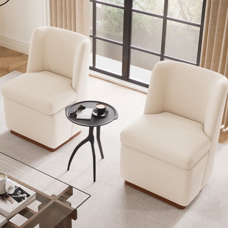 Modern Upholstered Accent Chair with Back for Dining Room, Living Room, Bedroom