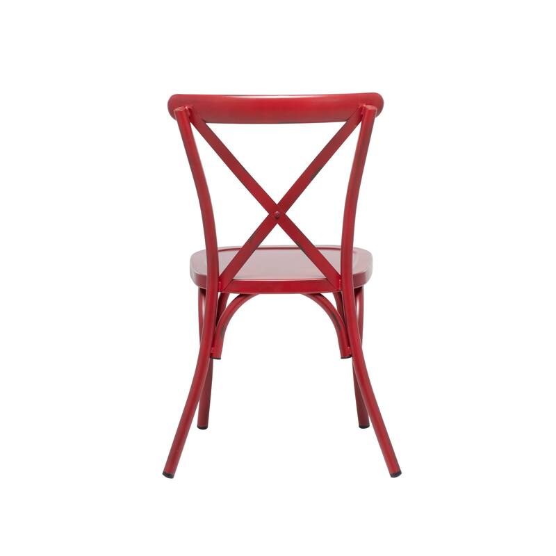 Iron Farmhouse Outdoor Dining Chair (Set of 2) - 22 x 19 x 35