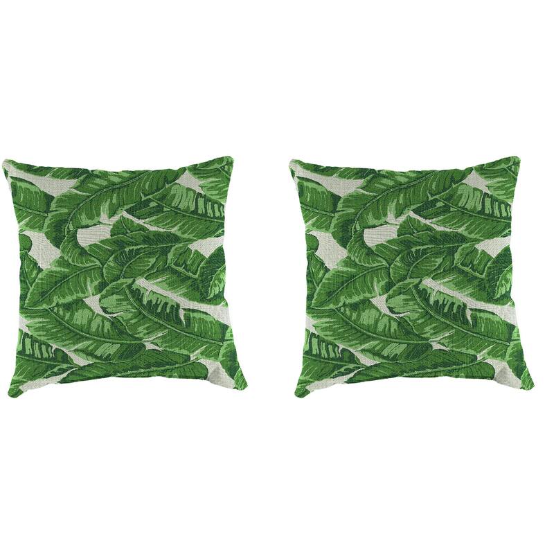 Sunbrella 16" x 16" Outdoor Throw Pillow - 16'' L x 16'' W x 4'' H - Tropics Jungle