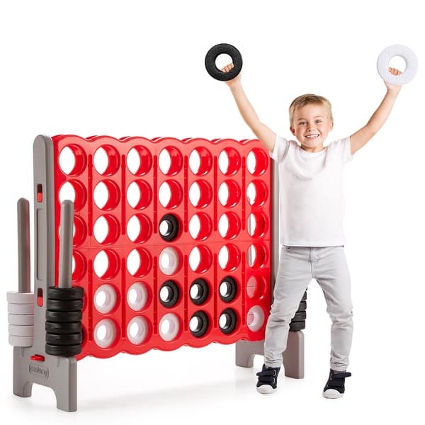 slide 2 of 12, Costway Jumbo 4-to-Score 4 in A Row Giant Game Set Outdoor Indoor Kids Red - Kids