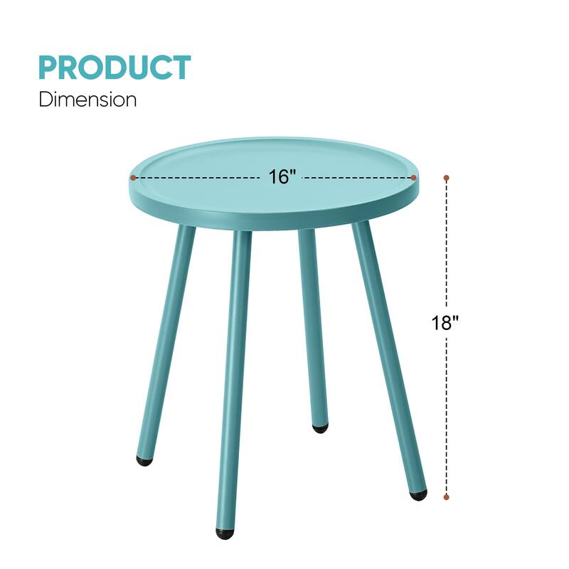 Werph Patio Table Living Room Side Table, Round Accent Table Small Side Table Nightstand