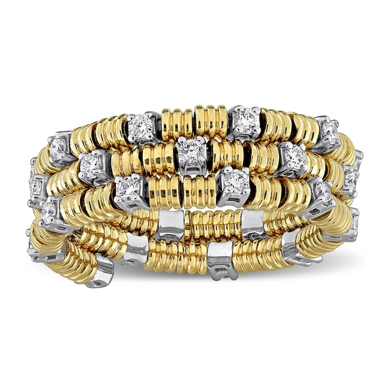 Miadora 1/2ct TW Diamond Triple Row Eternity Ring in 14k Yellow Gold