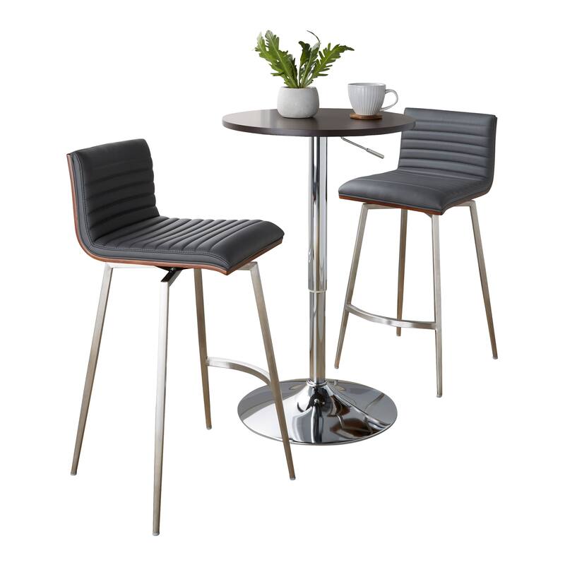 Porch & Den Oakberry-Mason Swivel 3-Piece Counter Height Dining Set