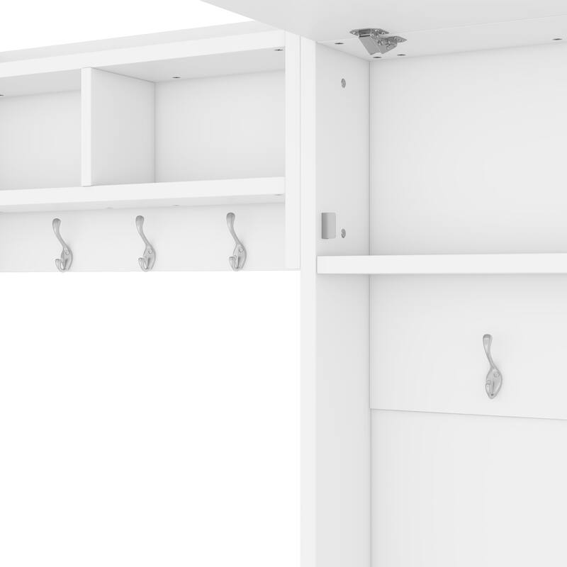 4-in-1 Entryway Hall Tree with Bench, Shoe Storage, 7 Hooks Coat Rack, Drawers, Cabinet, Detachable Multiple Functions Halltree