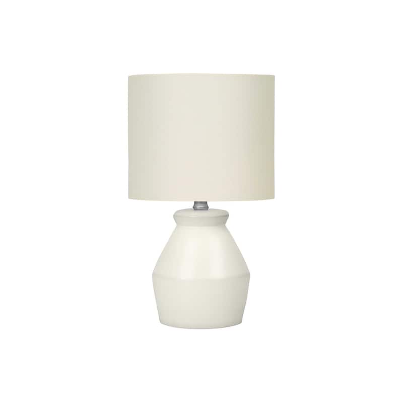 Lighting, 17"h, Table Lamp, Cream Ceramic, Ivory / Cream Shade, Modern - Cream