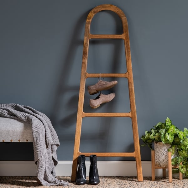 Eva Mango Wood Blanket Ladder 23.5 x 1.5 x 59 Bed Bath & Beyond