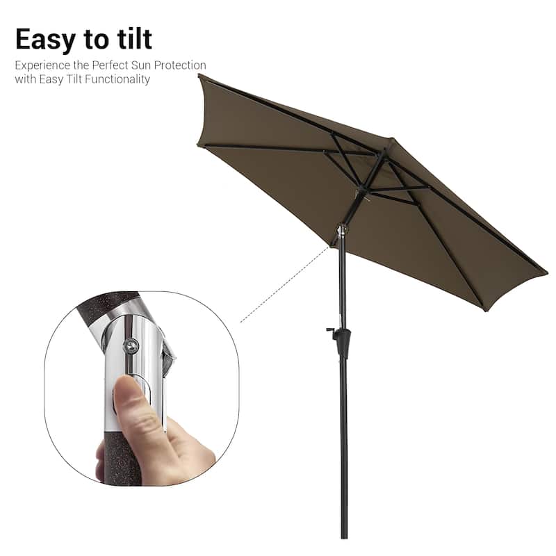 BONOSUKI Patio 7.5FT Market Umbrellas Table Umbrella With Tilt Button
