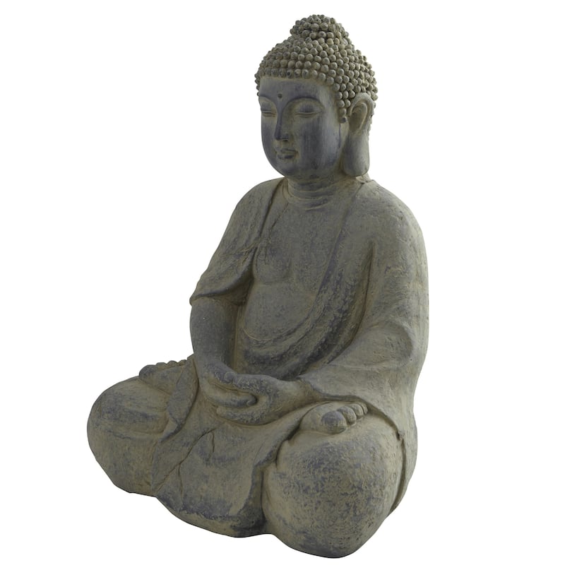 19.75" Buddha Sitting Decorative Outdoor Statue