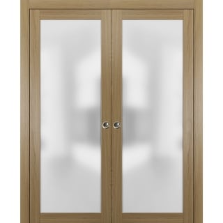Sliding Double Pocket Door Frosted Tempered Glass / Planum 2102 Honey ...
