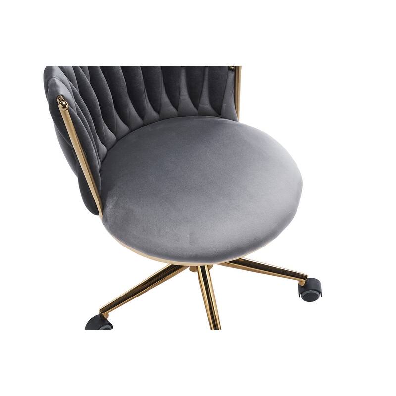 Modern/Luxury Upholstered Adjustable Swivel Office Chair with Wheels