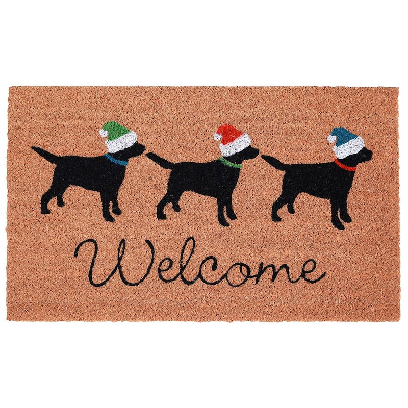 Liora Manne Three Dogs Welcome Door Mat (1'6" x 2'6") - 1'6" x 2'6"