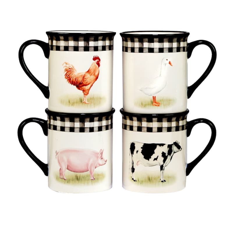 Certified International On The Farm 16-Piece Dinnerware Set, Service for 4