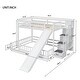 preview thumbnail 3 of 10, Pine Twin Over Full Bunk Bed with Safety Guardrails, White