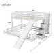 preview thumbnail 4 of 17, Twin Over Full Bunk Bed with Slide,Storage Staircase and Safety Guardrails