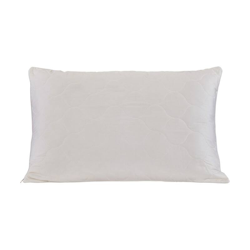 HomeRoots Cotton Latex Foam And Wool Hypoallergenic Queen Size Bed Pillow - Ivory