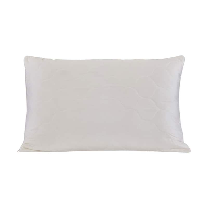 HomeRoots Cotton Latex Foam And Wool Hypoallergenic Standard Size Bed Pillow - Ivory