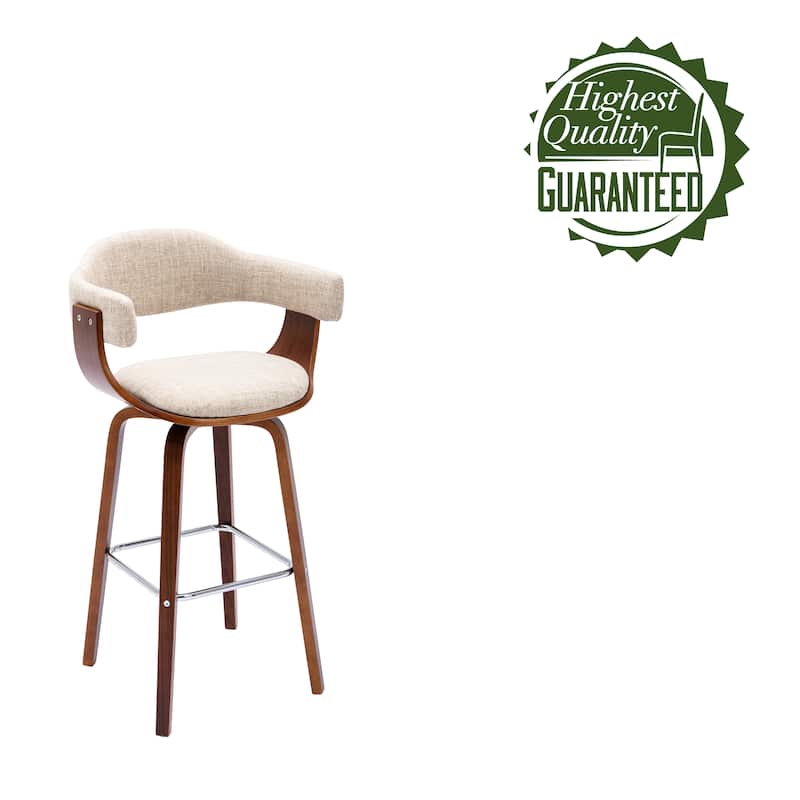 Porthos Home Xen Swivel Fabric Mid-Century Bar Stool